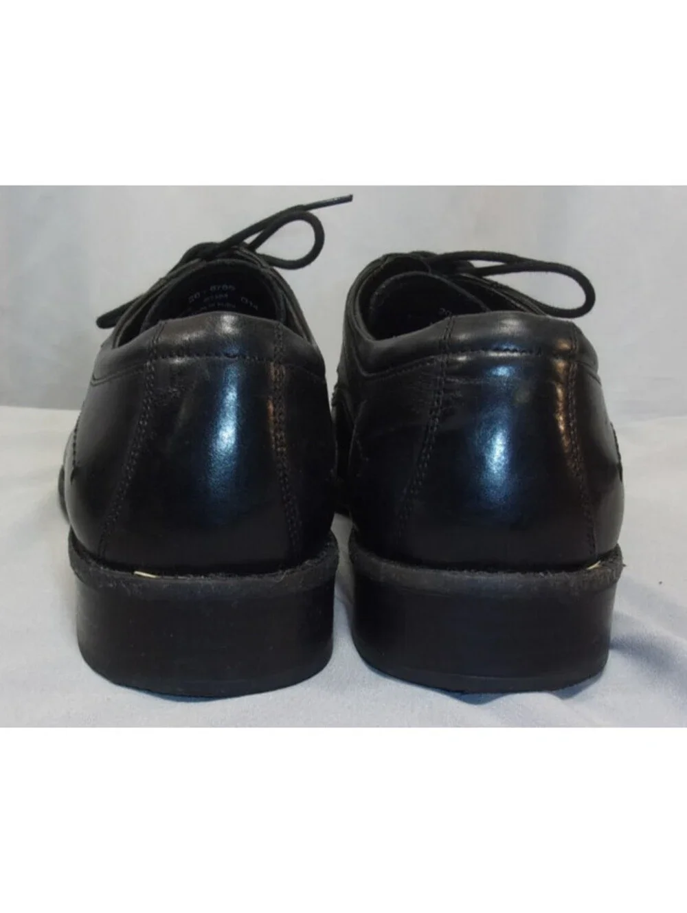 DESIGNER JOHNSTON & MURPHY SHEEPSKIN LACE UP OXFORDS BLACK SHOES MEN SIZE 8 1/2M